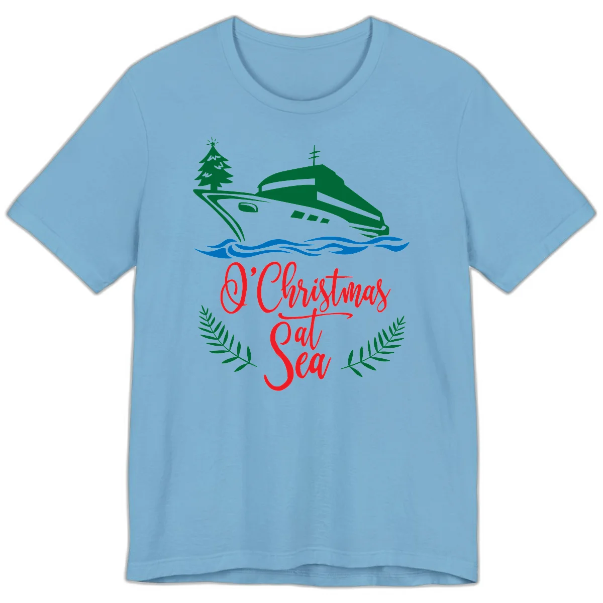 O Christmas At Sea Premium T-Shirt in Ocean Blue