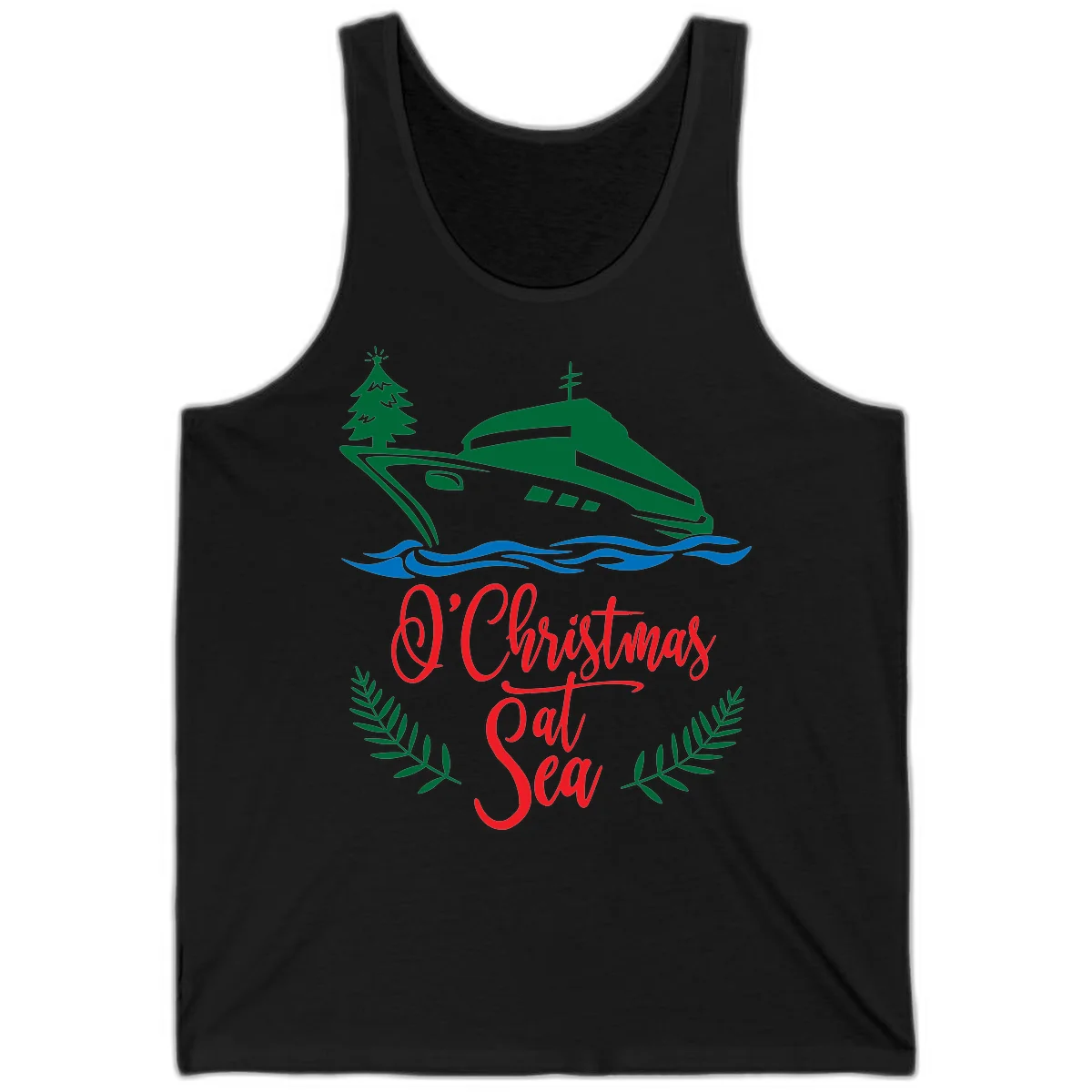 O Christmas At Sea Tank Top in Black