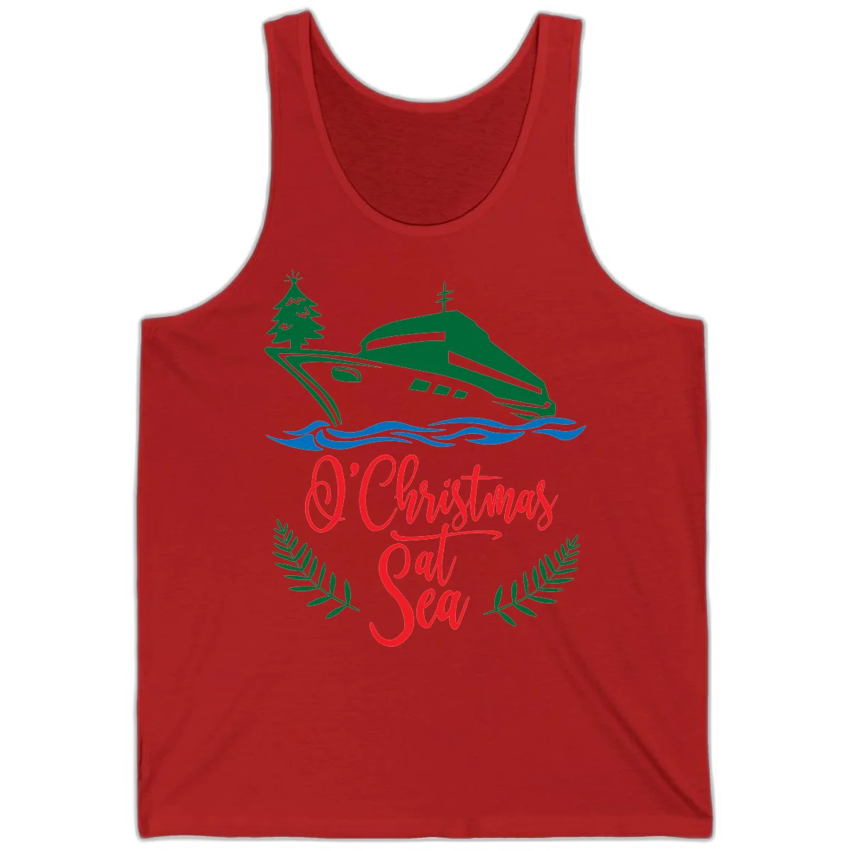 O Christmas At Sea Tank Top in Red