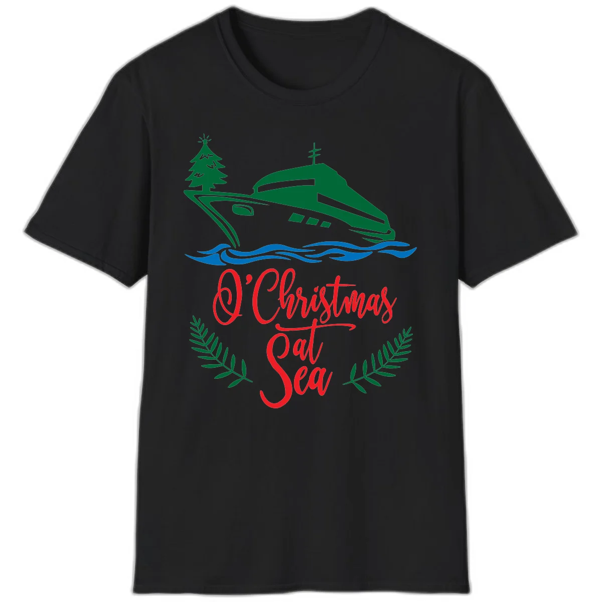 O Christmas At Sea T-Shirt in Black