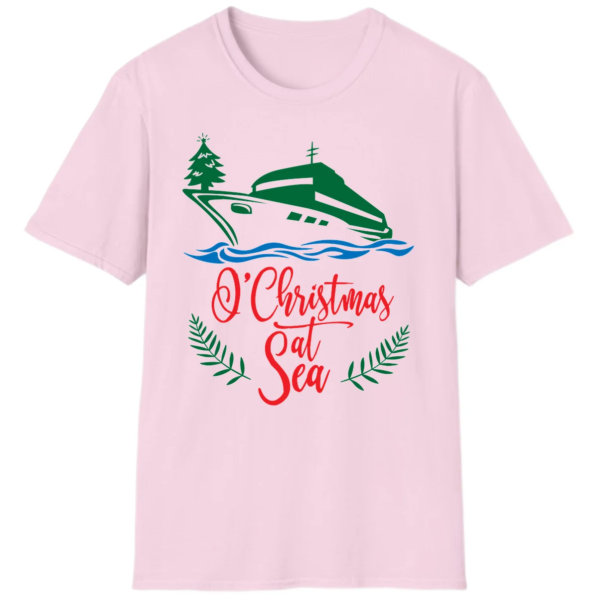 O Christmas At Sea T-Shirt in Light Pink
