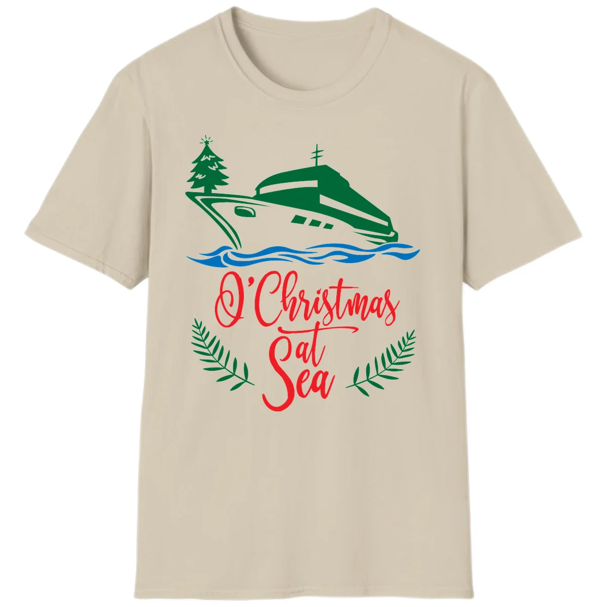 O Christmas At Sea T-Shirt in Sand