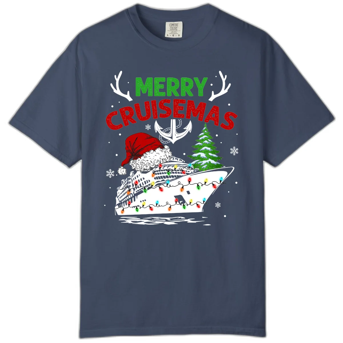 Merry Cruisemas Comfort Color T-Shirt in Midnight