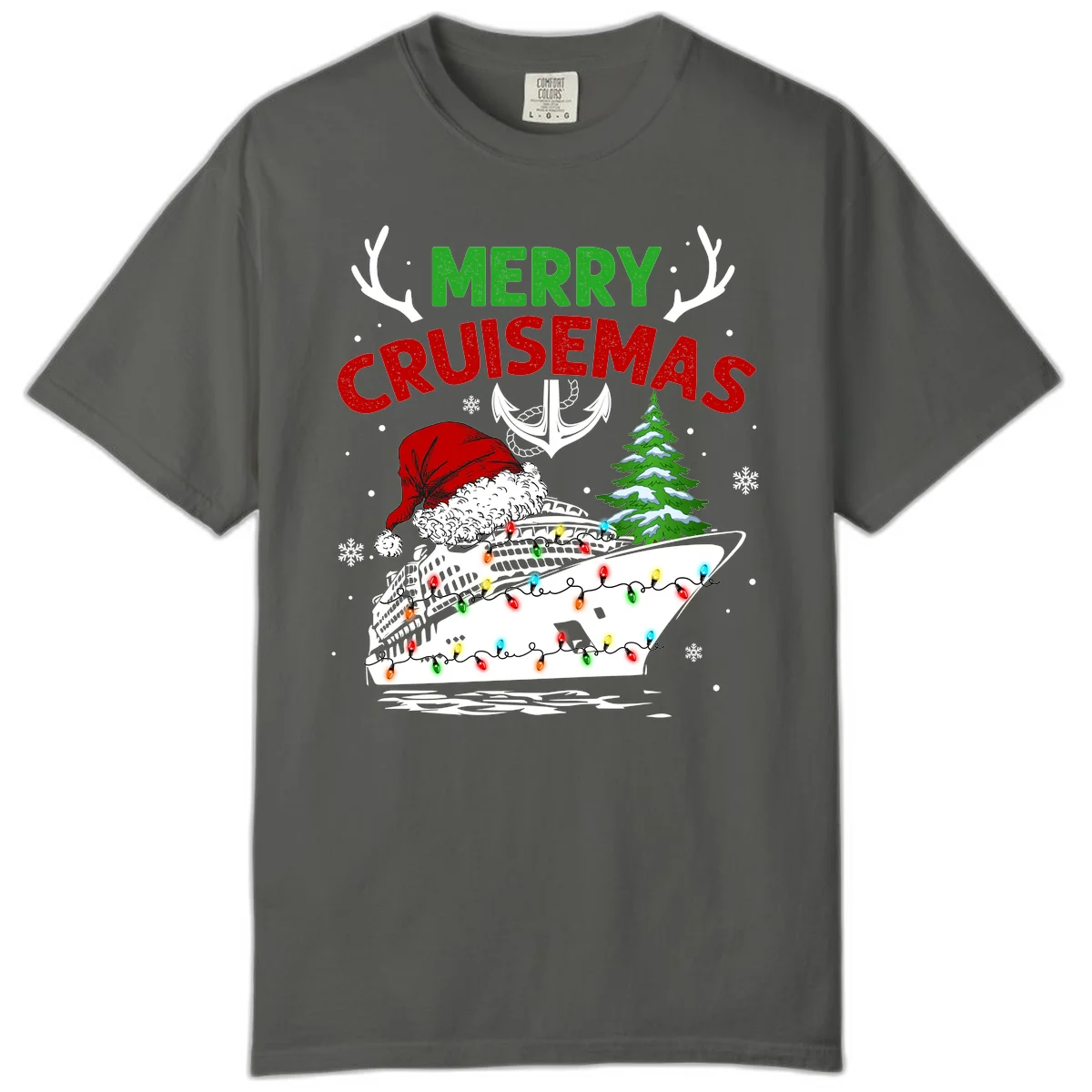 Merry Cruisemas Comfort Color T-Shirt in Pepper