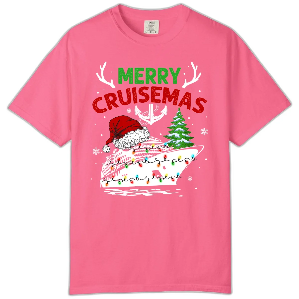 Merry Cruisemas Comfort Color T-Shirt in Crunchberry
