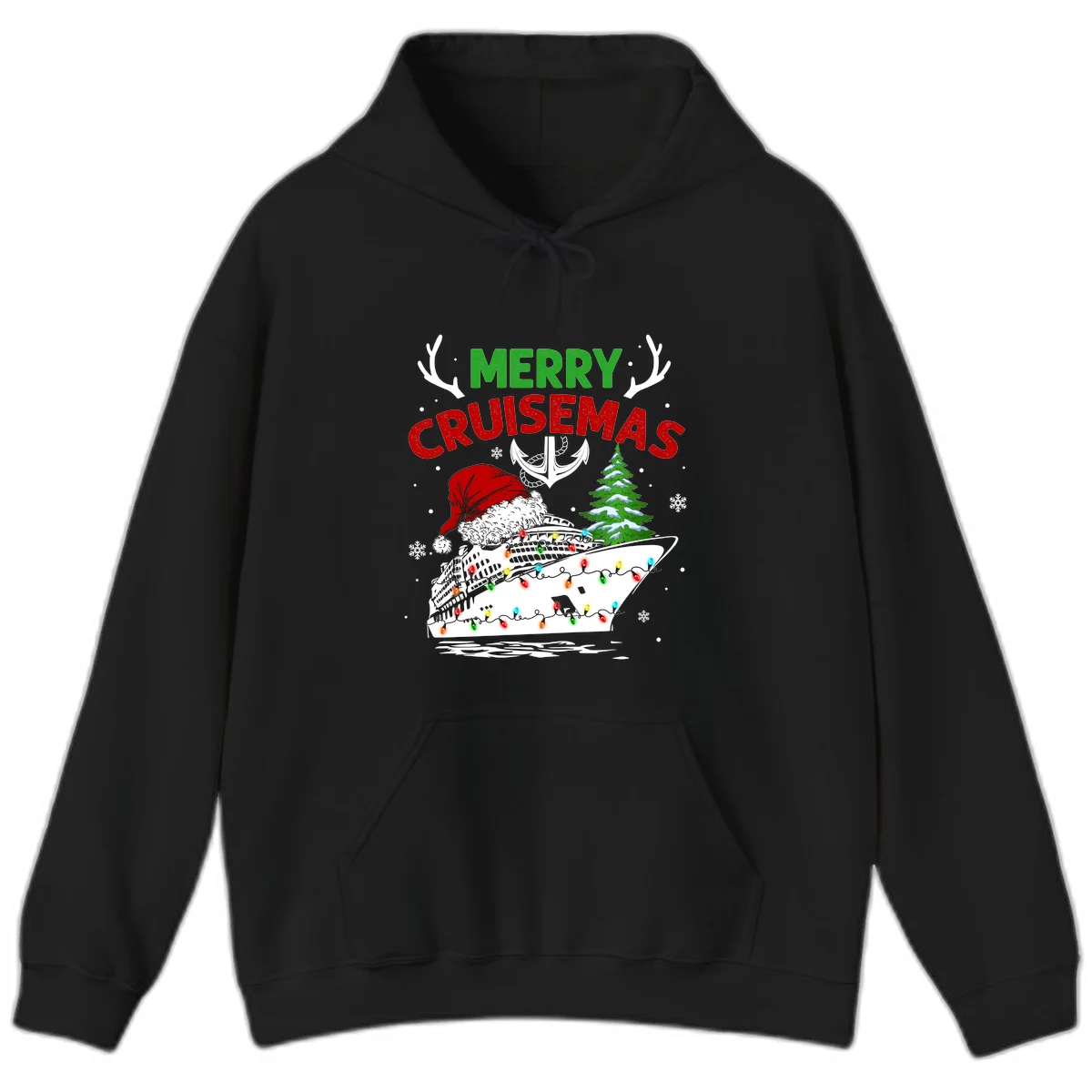 Merry Cruisemas Christmas Hoodie in Black
