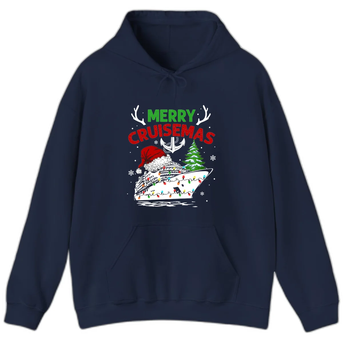 Merry Cruisemas Christmas Hoodie in Navy