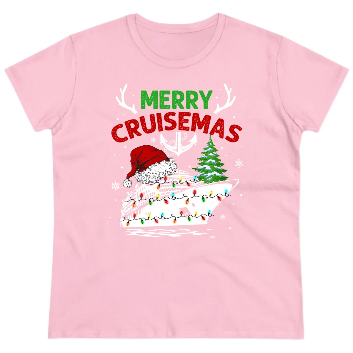 Merry Cruisemas Ladies Cruise Tee in Light Pink
