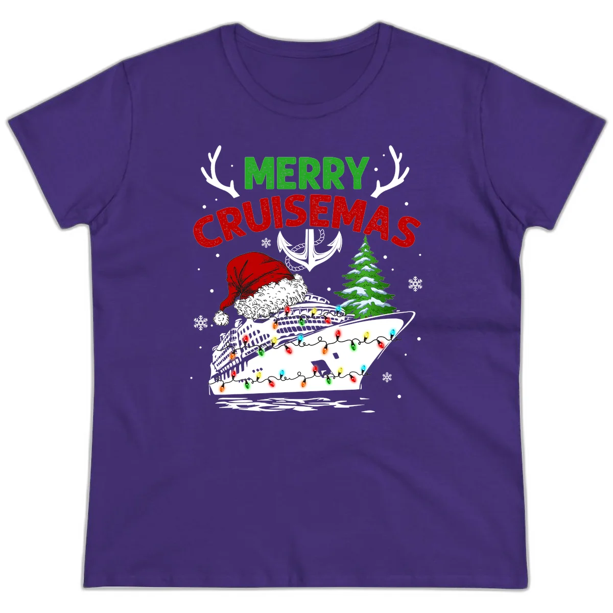 Merry Cruisemas Ladies Cruise Tee in Purple