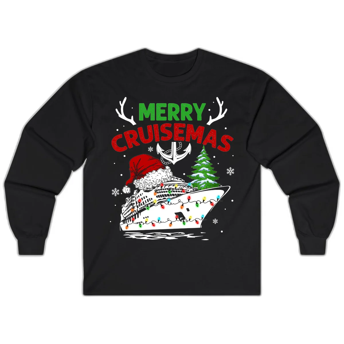 Merry Cruisemas Long Sleeve Shirt in Black