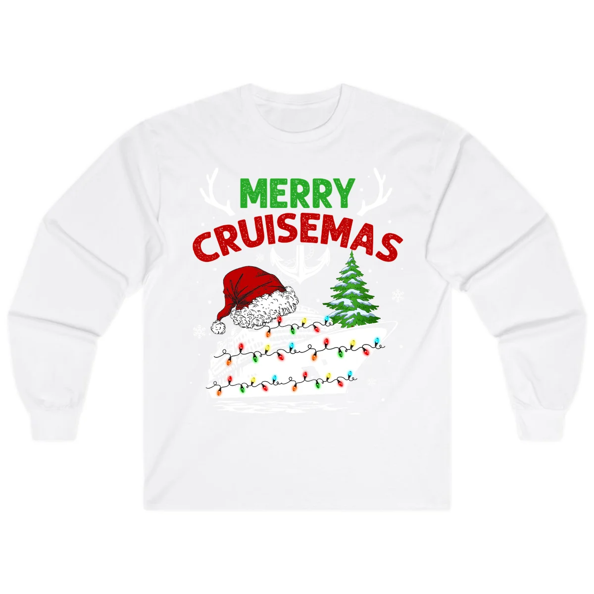 Merry Cruisemas Long Sleeve Shirt in White