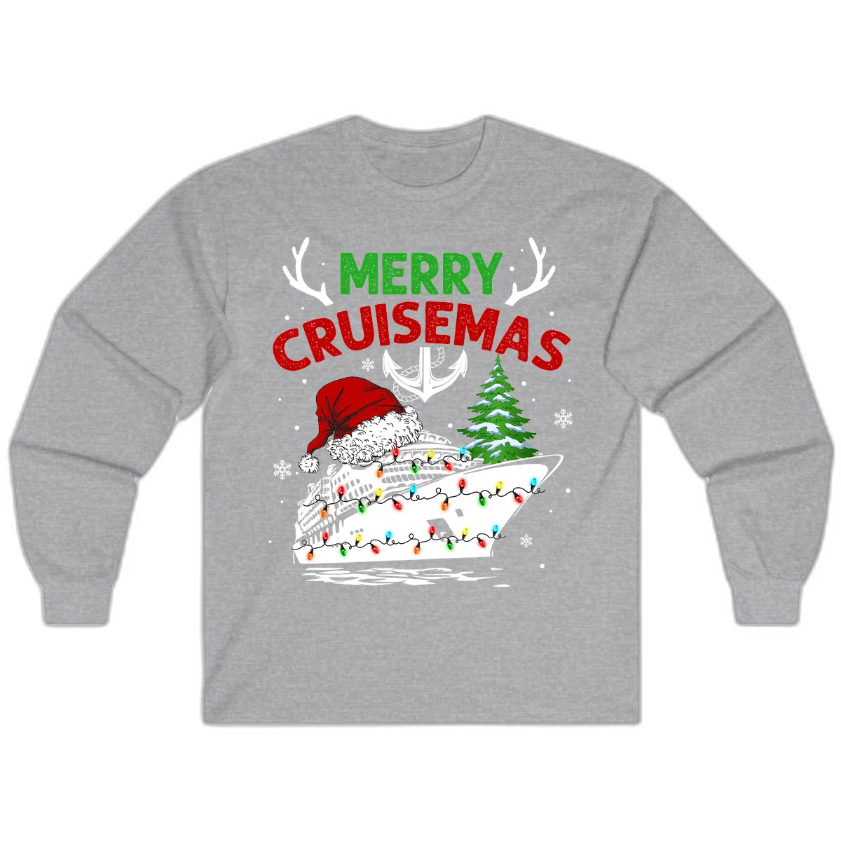 Merry Cruisemas Long Sleeve Shirt in Sport Grey