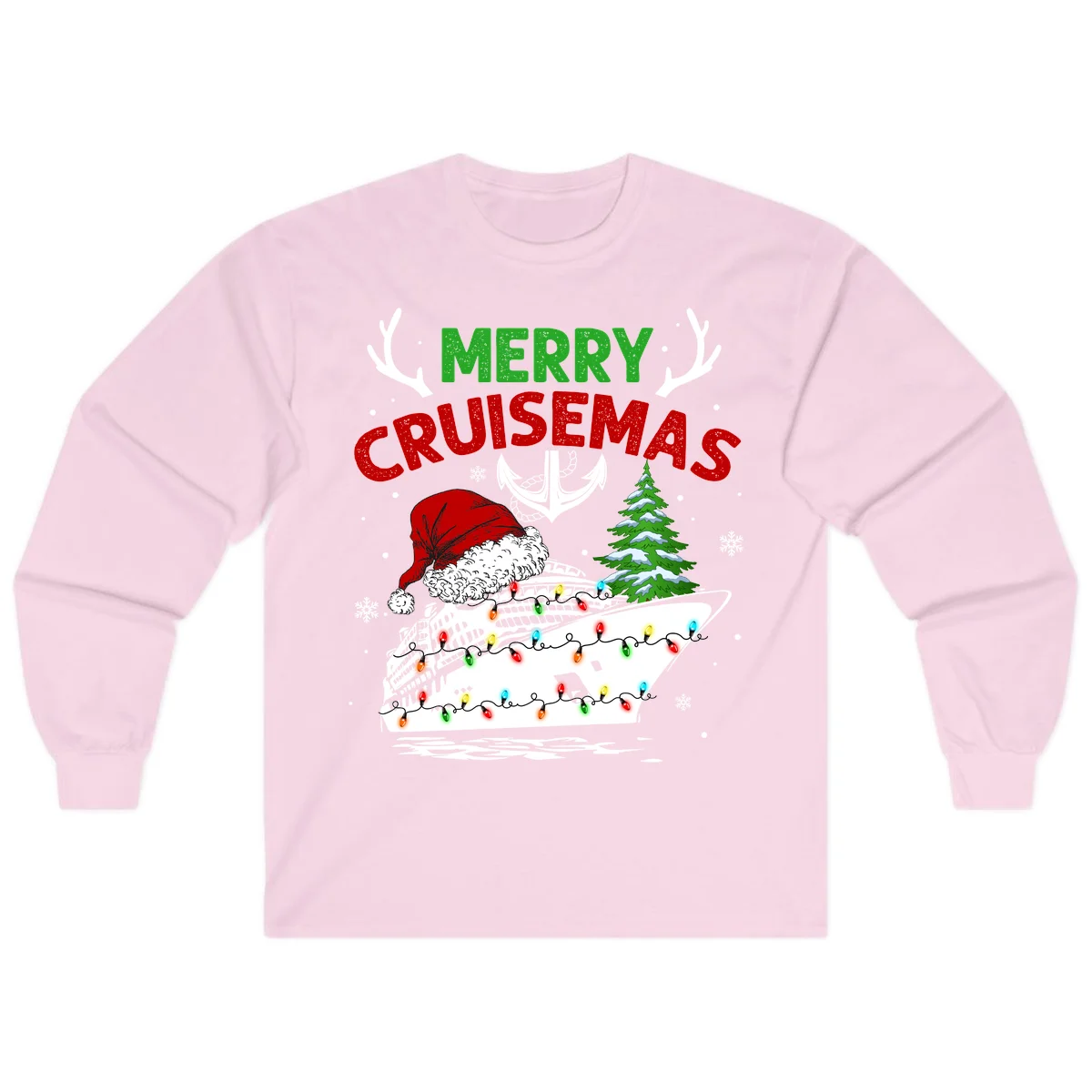 Merry Cruisemas Long Sleeve Shirt in Light Pink