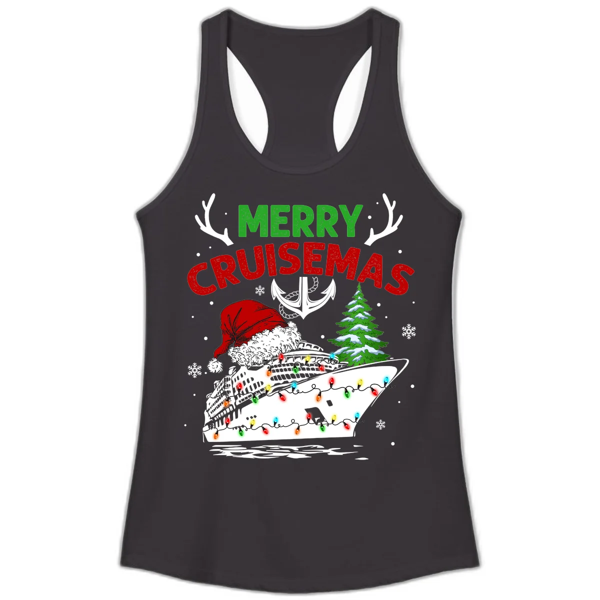 Merry Cruisemas Ladies Tank Top in Black