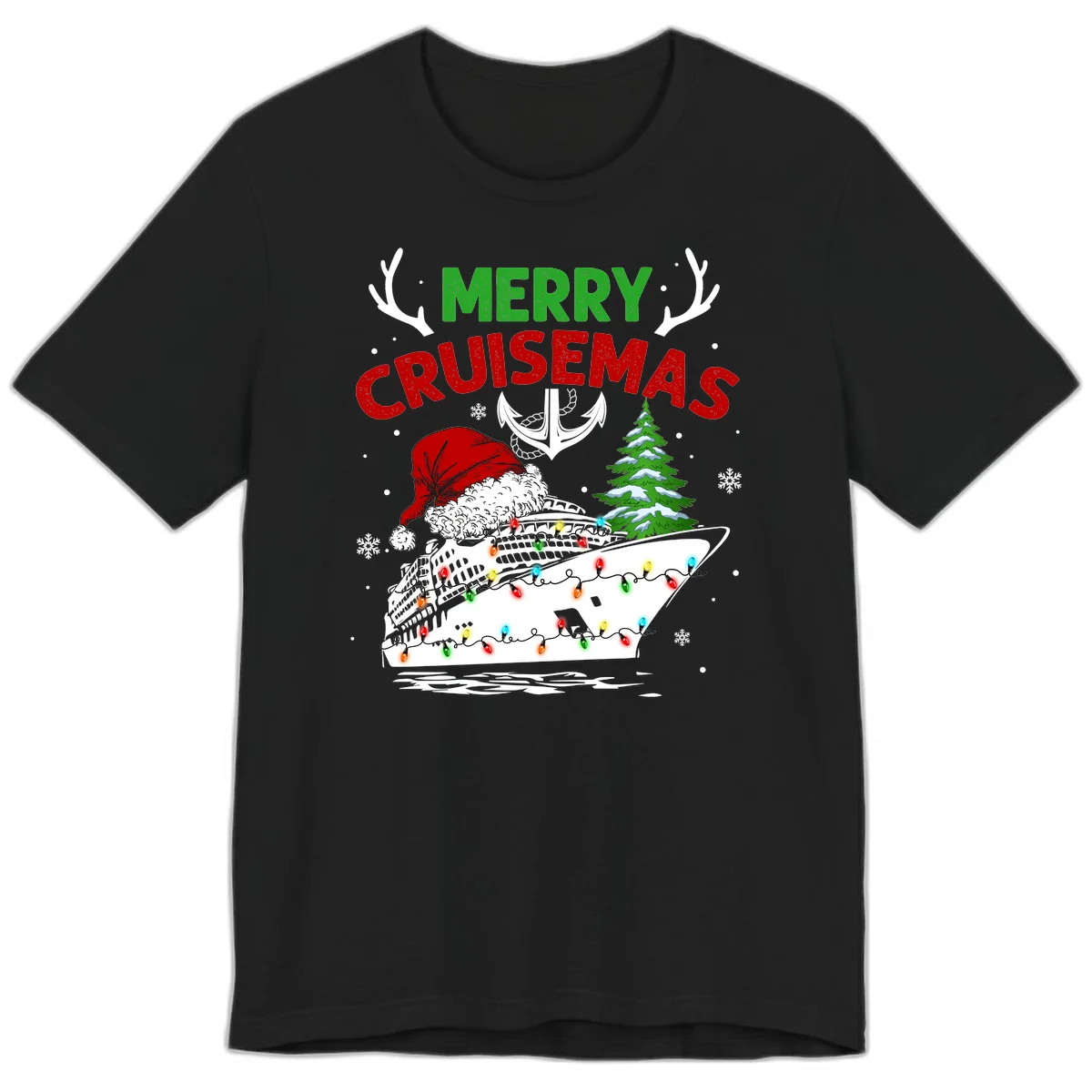 Merry Cruisemas Christmas Cruise Premium T-Shirt in Black