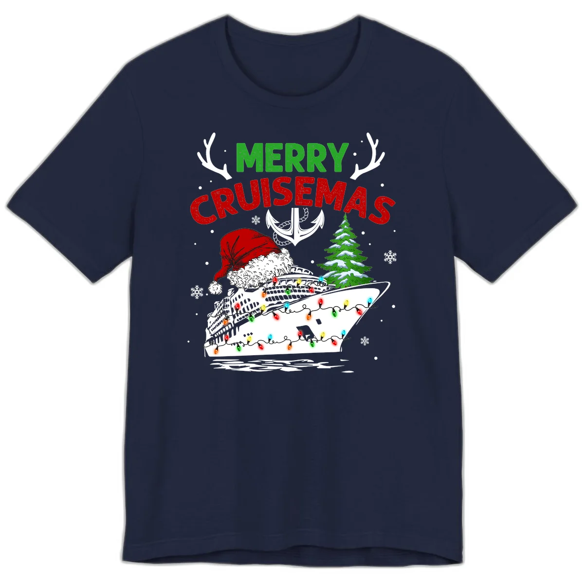 Merry Cruisemas Christmas Cruise Premium T-Shirt in Navy