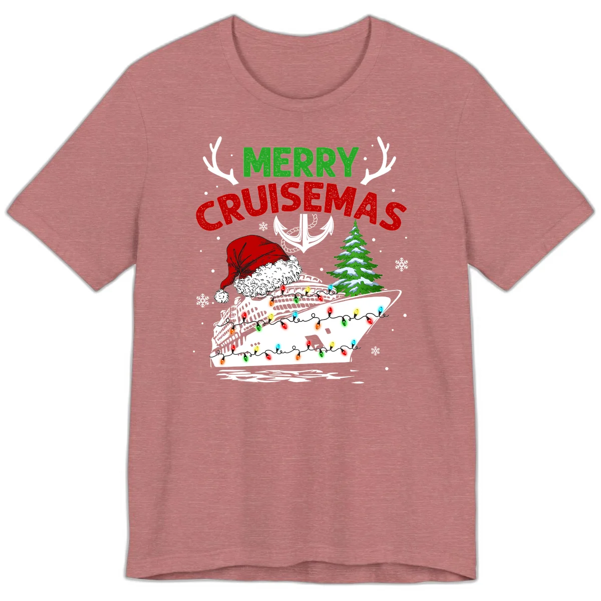 Merry Cruisemas Christmas Cruise Premium T-Shirt in Heather Mauve