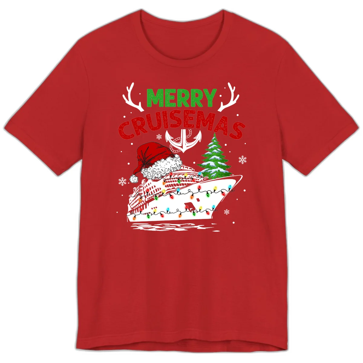 Merry Cruisemas Christmas Cruise Premium T-Shirt in Red