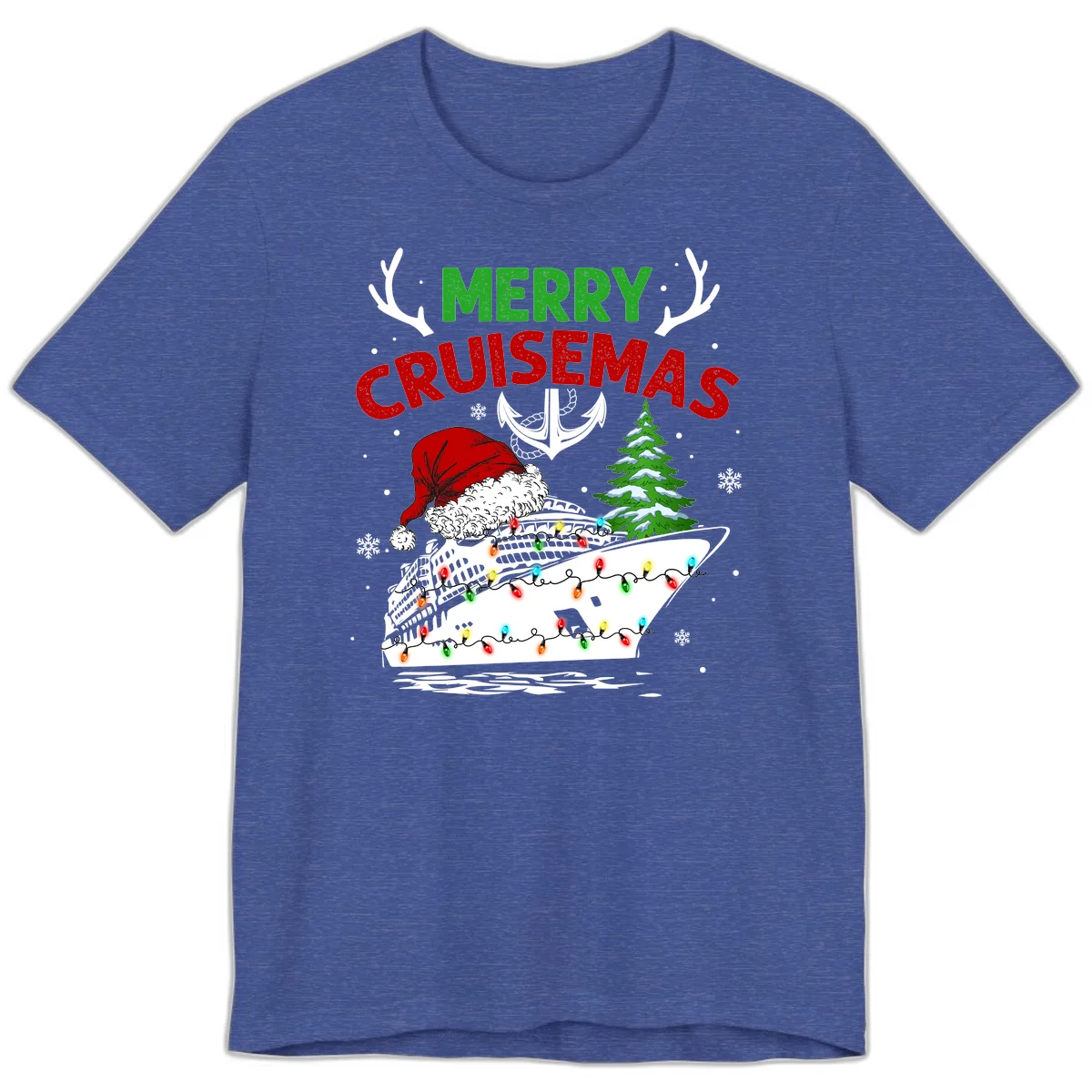 Merry Cruisemas Christmas Cruise Premium T-Shirt in Heather True Royal