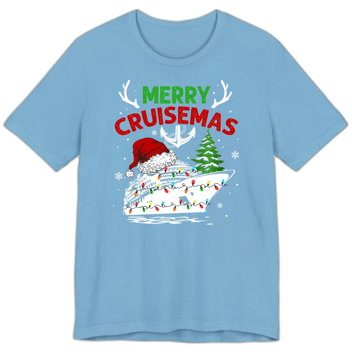Merry Cruisemas Christmas Cruise Premium T-Shirt in Ocean Blue
