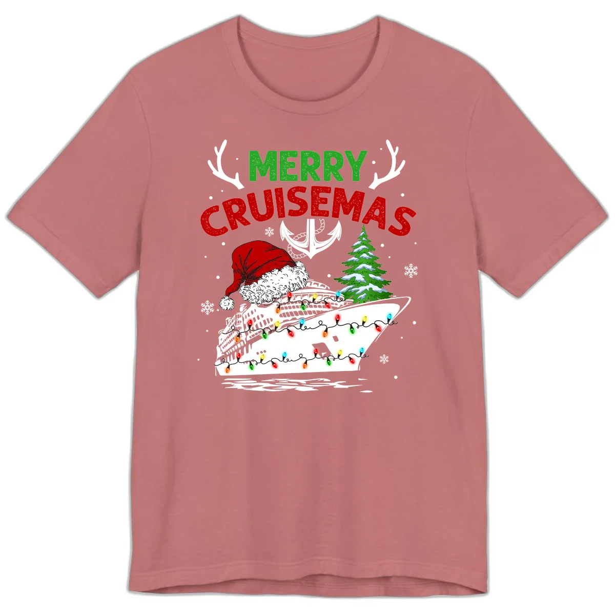 Merry Cruisemas Christmas Cruise Premium T-Shirt in Mauve