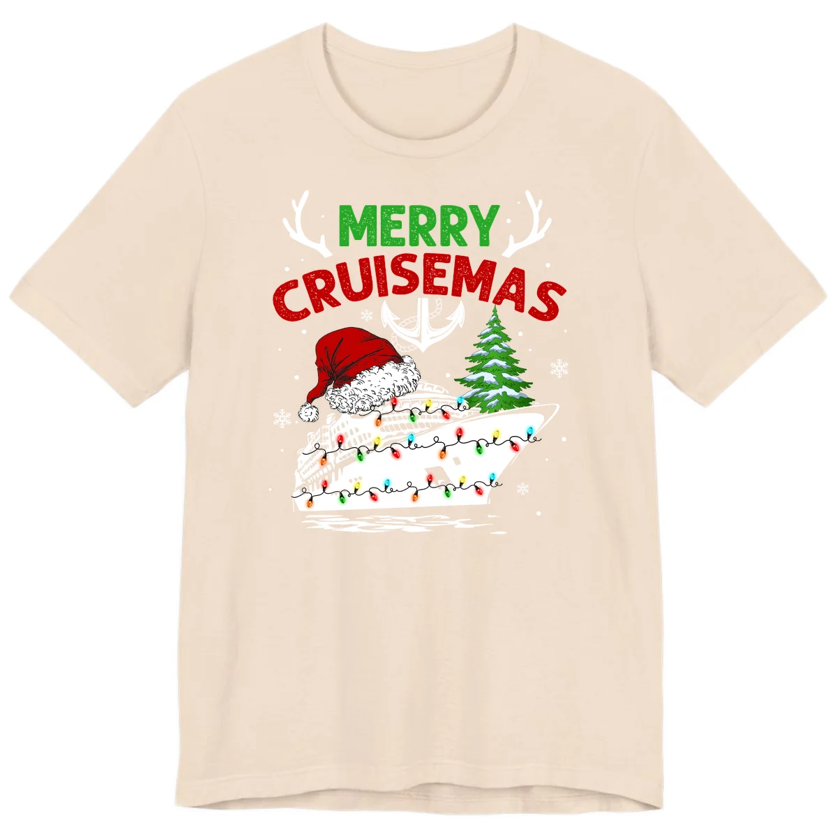 Merry Cruisemas Christmas Cruise Premium T-Shirt in Soft Cream