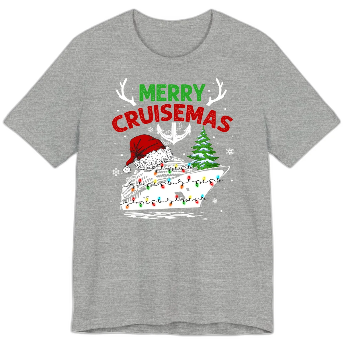 Merry Cruisemas Christmas Cruise Premium T-Shirt in Athletic Heather