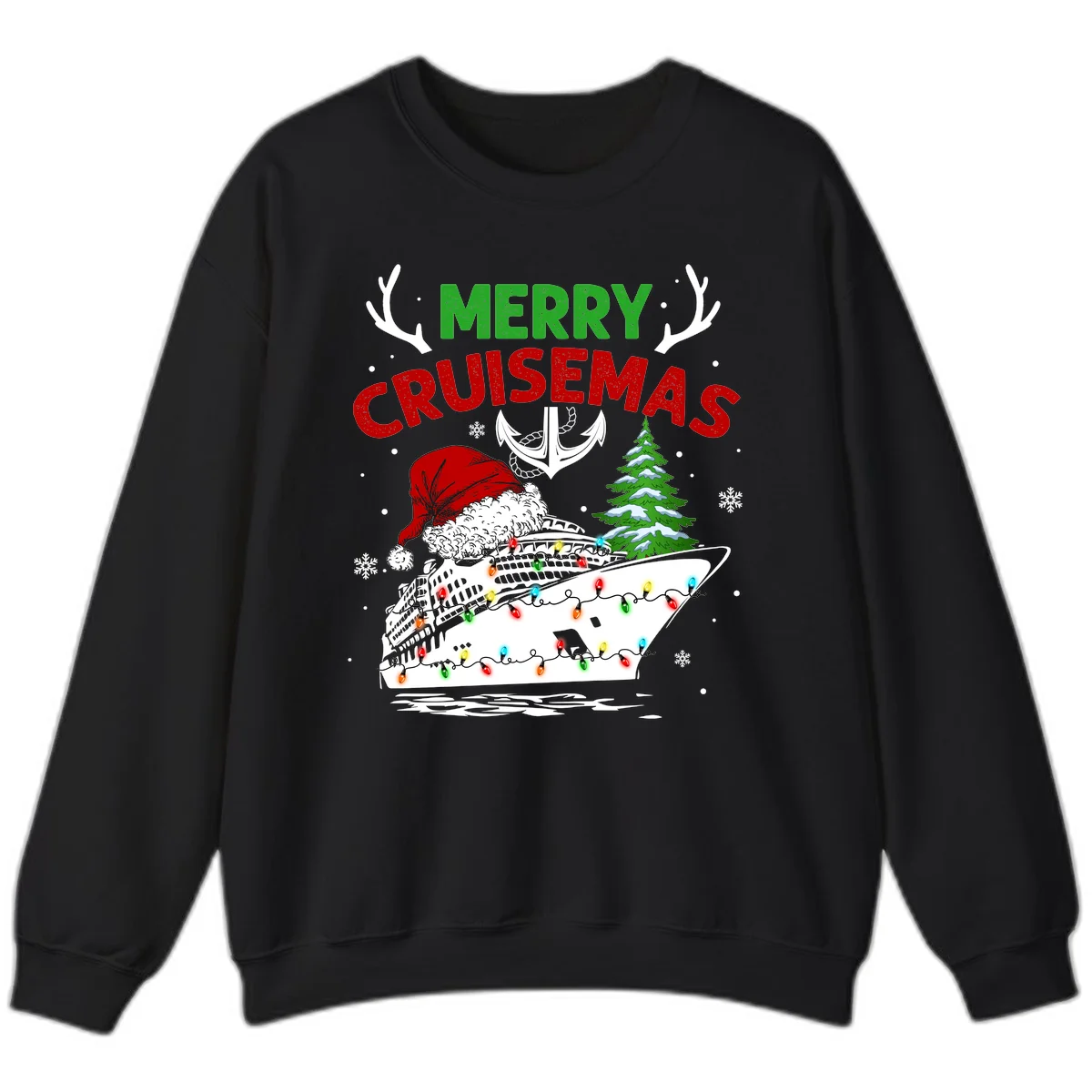 Merry Cruisemas Holiday Sweatshirt in Black