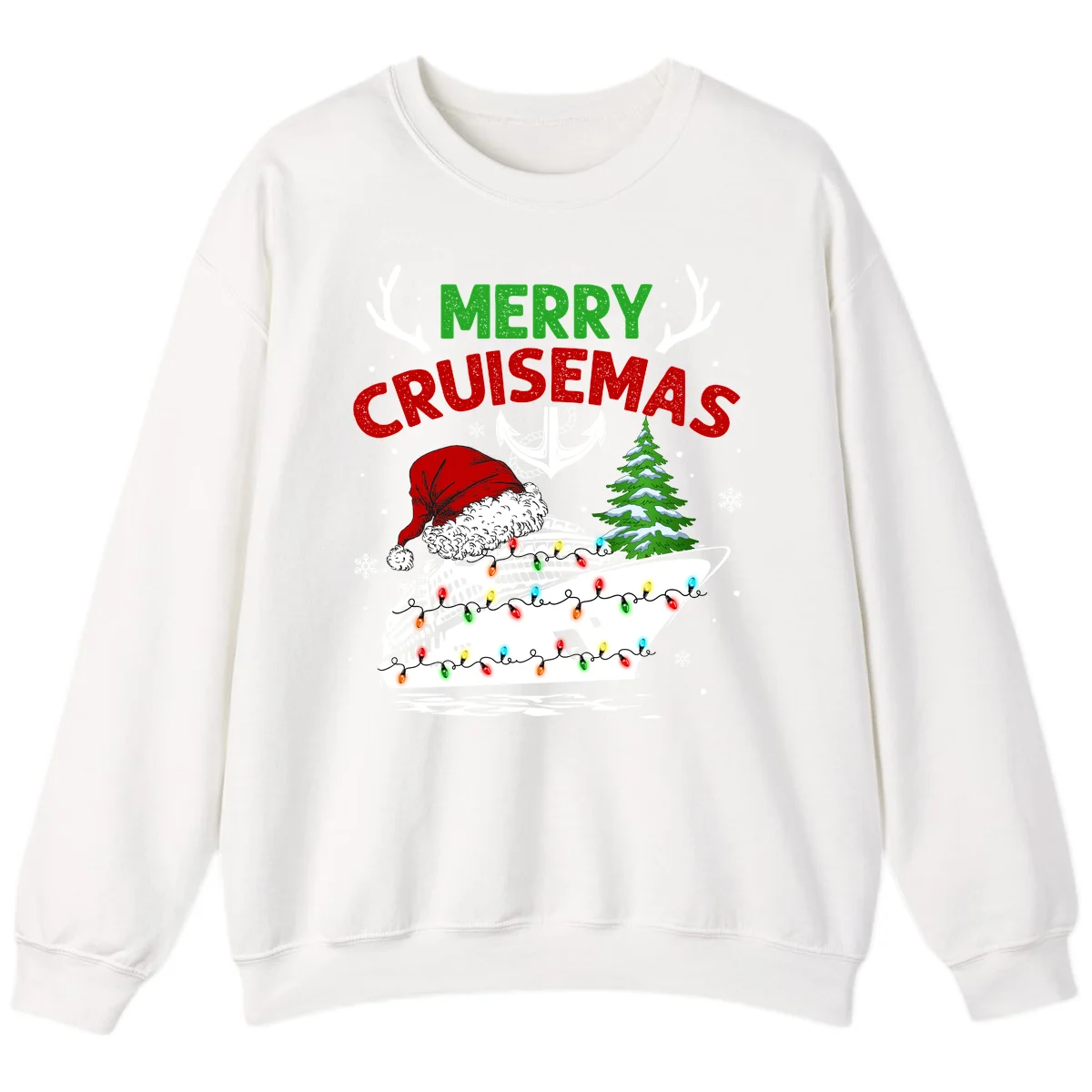 Merry Cruisemas Holiday Sweatshirt in White