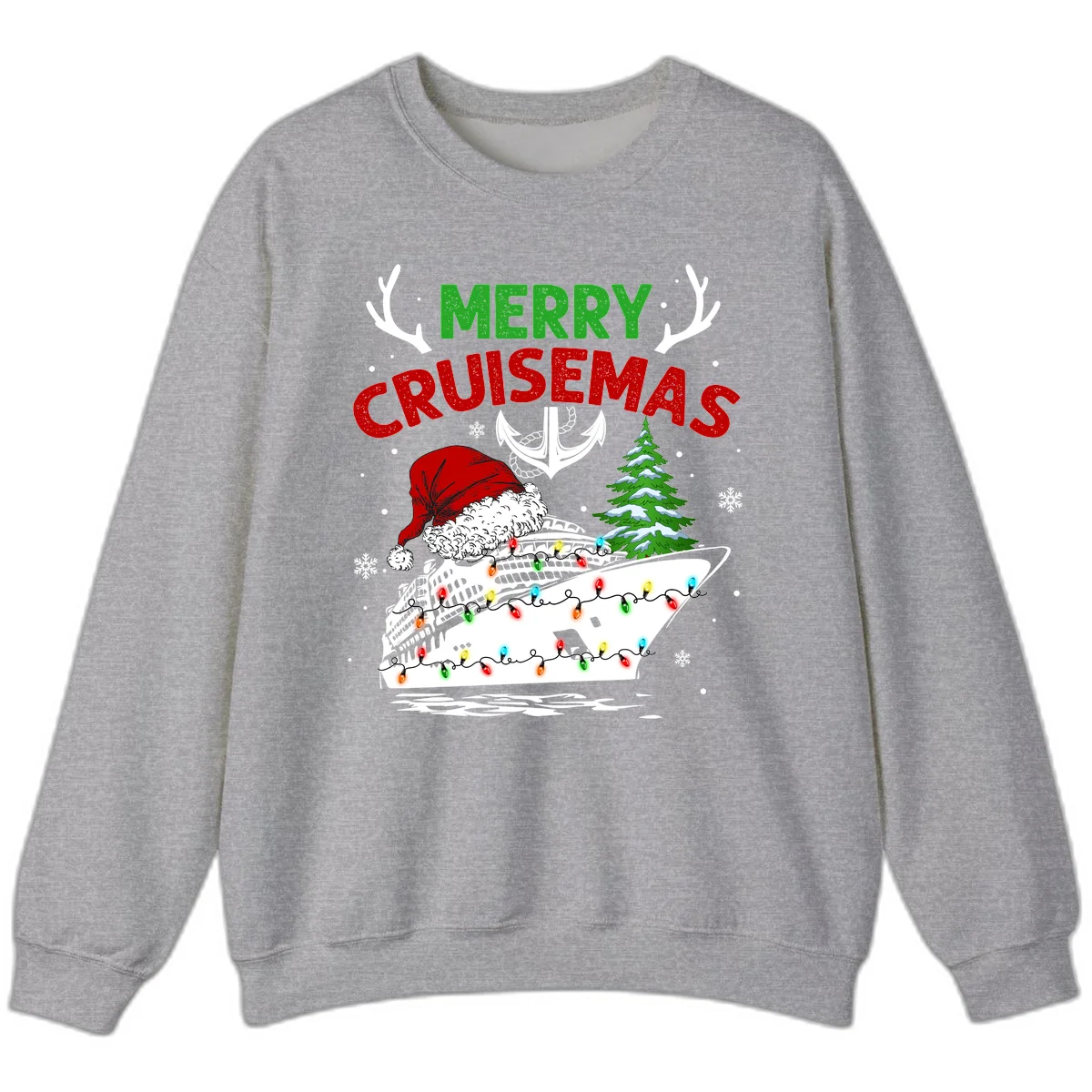 Merry Cruisemas Holiday Sweatshirt in Sport Grey
