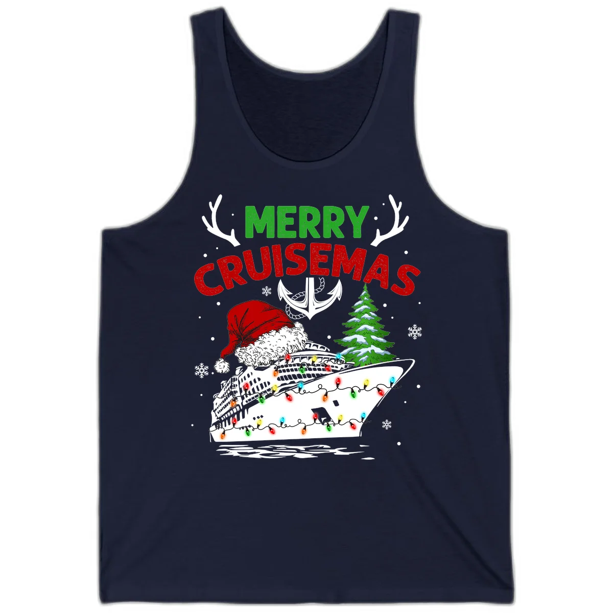 Merry Cruisemas Holiday Tank Top in Navy