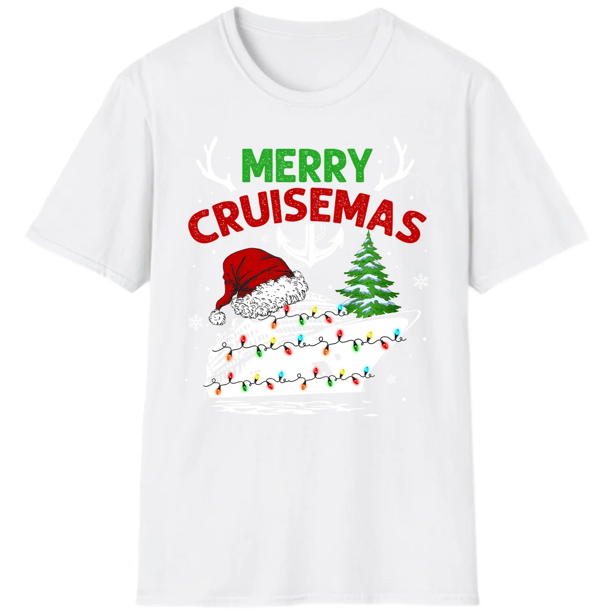 Merry Cruisemas Holiday Cruise T-Shirt in White