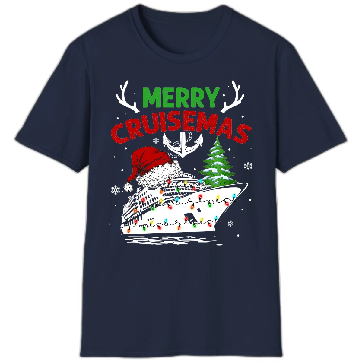 Merry Cruisemas Holiday Cruise T-Shirt in Navy