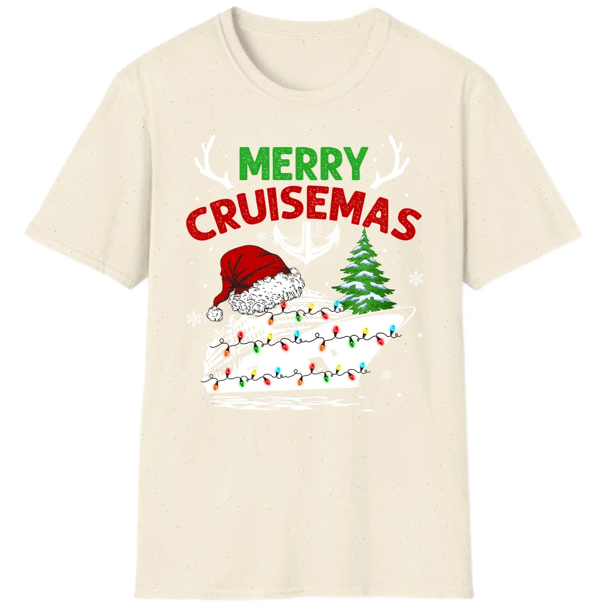 Merry Cruisemas Holiday Cruise T-Shirt in Natural