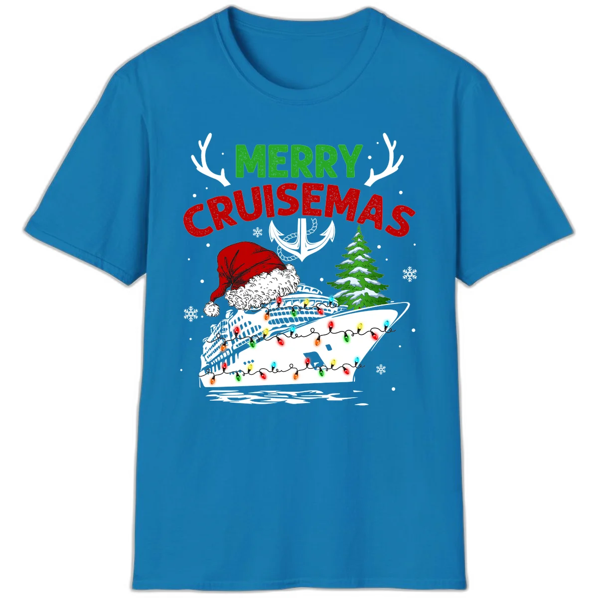 Merry Cruisemas Holiday Cruise T-Shirt in Sapphire