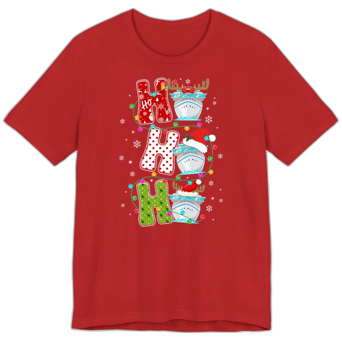 Ho Ho Ho Cruise Christmas Premium T-Shirt in Red