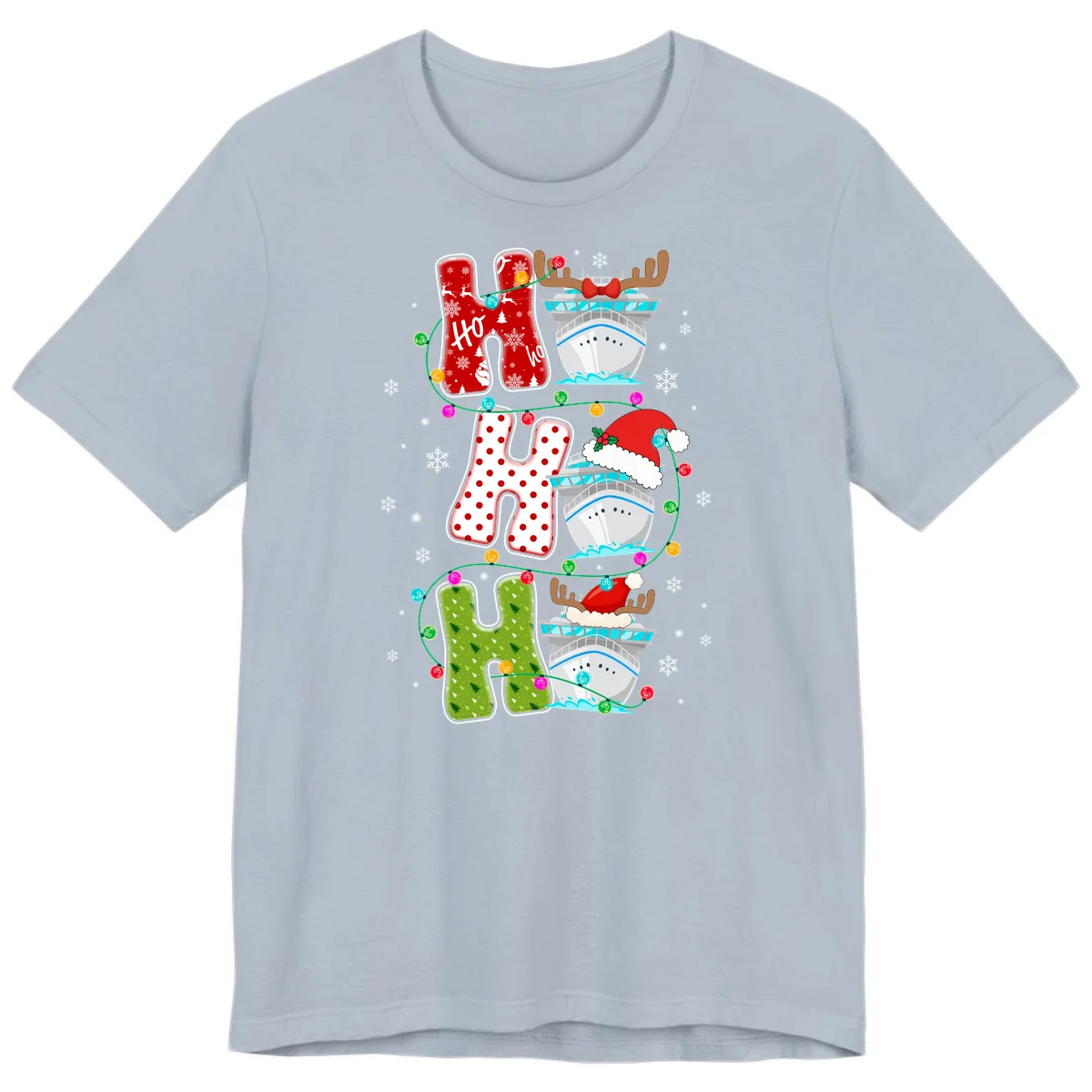 Ho Ho Ho Cruise Christmas Premium T-Shirt in Light Blue