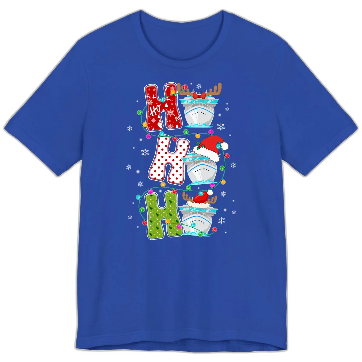 Ho Ho Ho Cruise Christmas Premium T-Shirt in True Royal