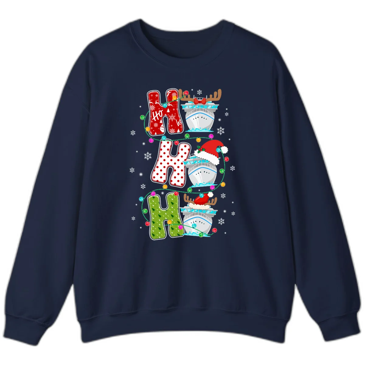 Ho Ho Ho Cruise Christmas Sweatshirt in Navy