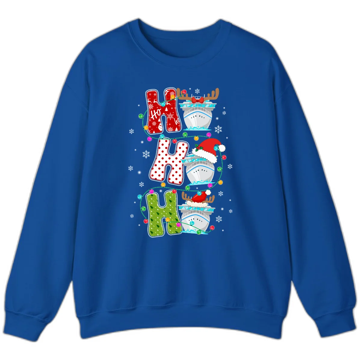 Ho Ho Ho Cruise Christmas Sweatshirt in Royal
