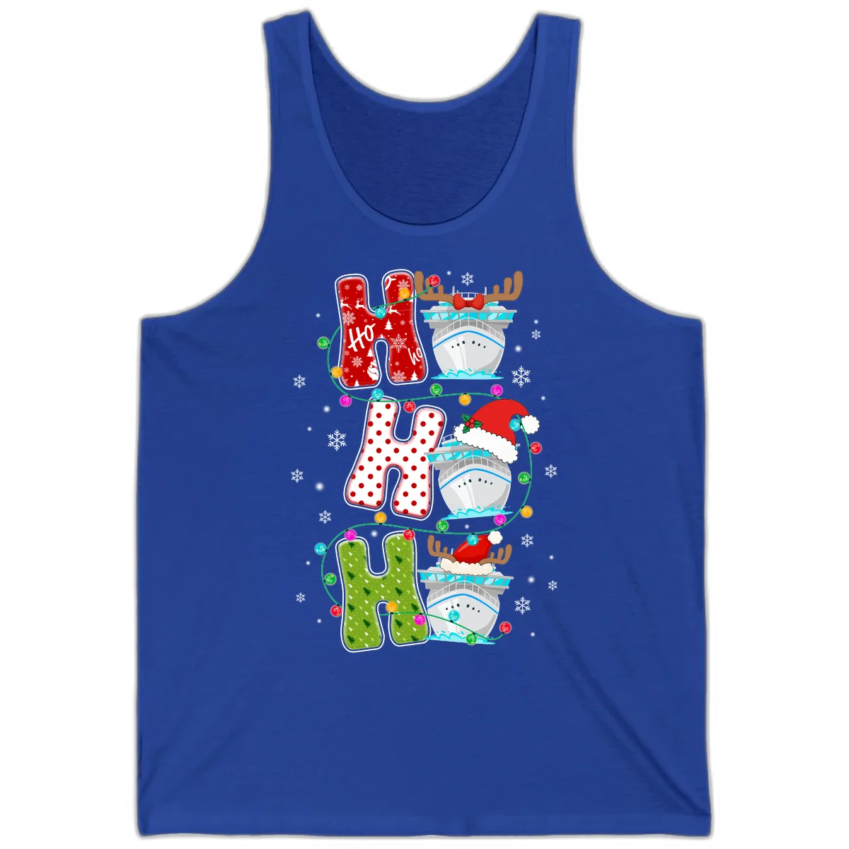 Ho Ho Ho Cruise Christmas Tank in True Royal