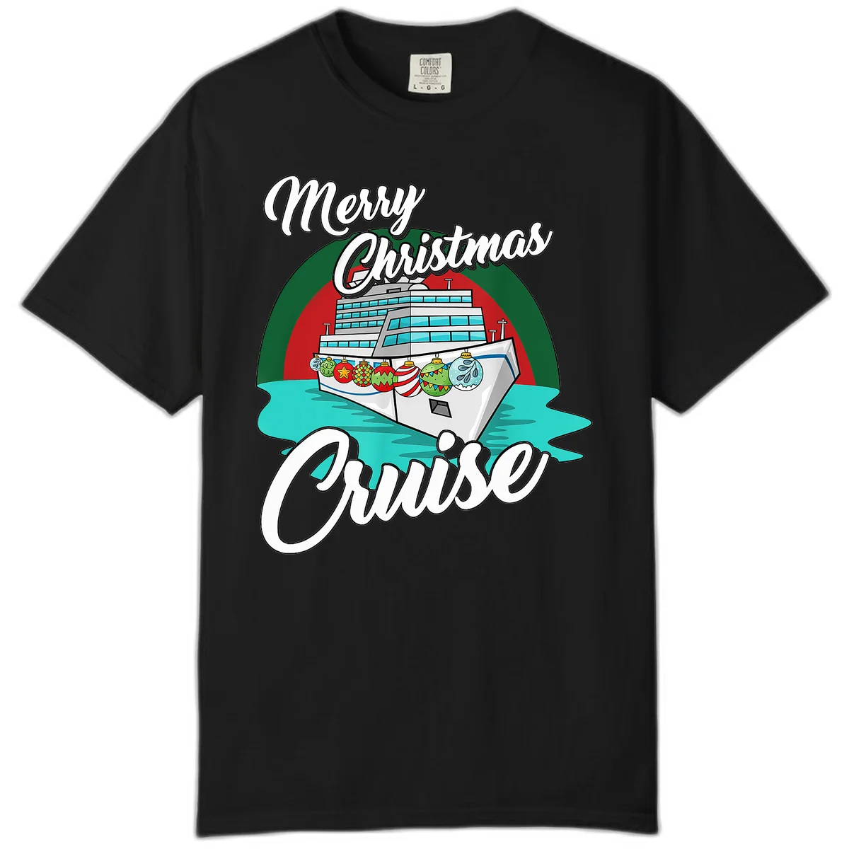 Merry Christmas Cruise Comfort Color T-Shirt in Black