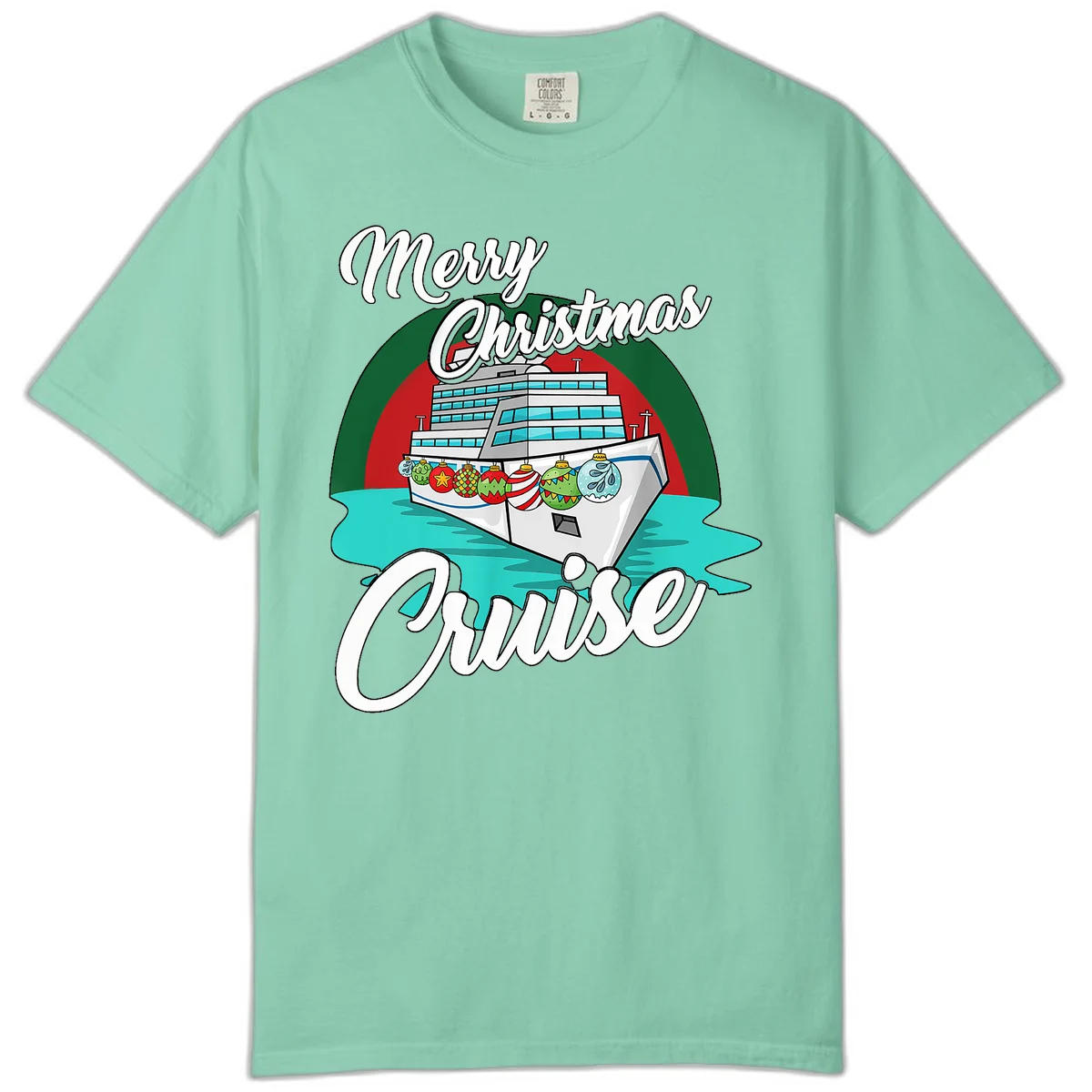 Merry Christmas Cruise Comfort Color T-Shirt in Island Reef