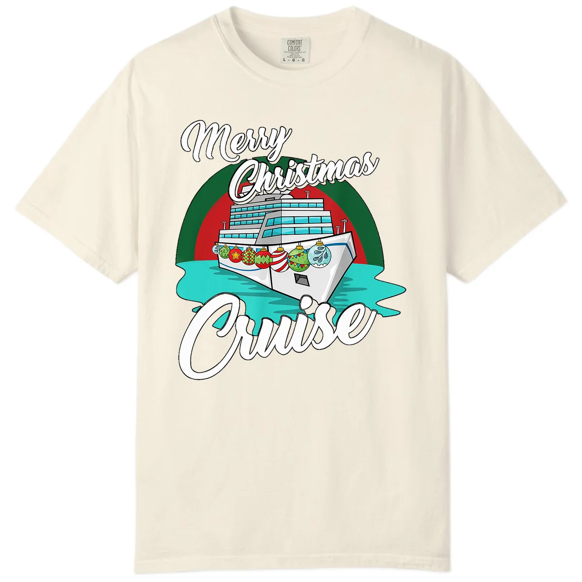 Merry Christmas Cruise Comfort Color T-Shirt in Ivory