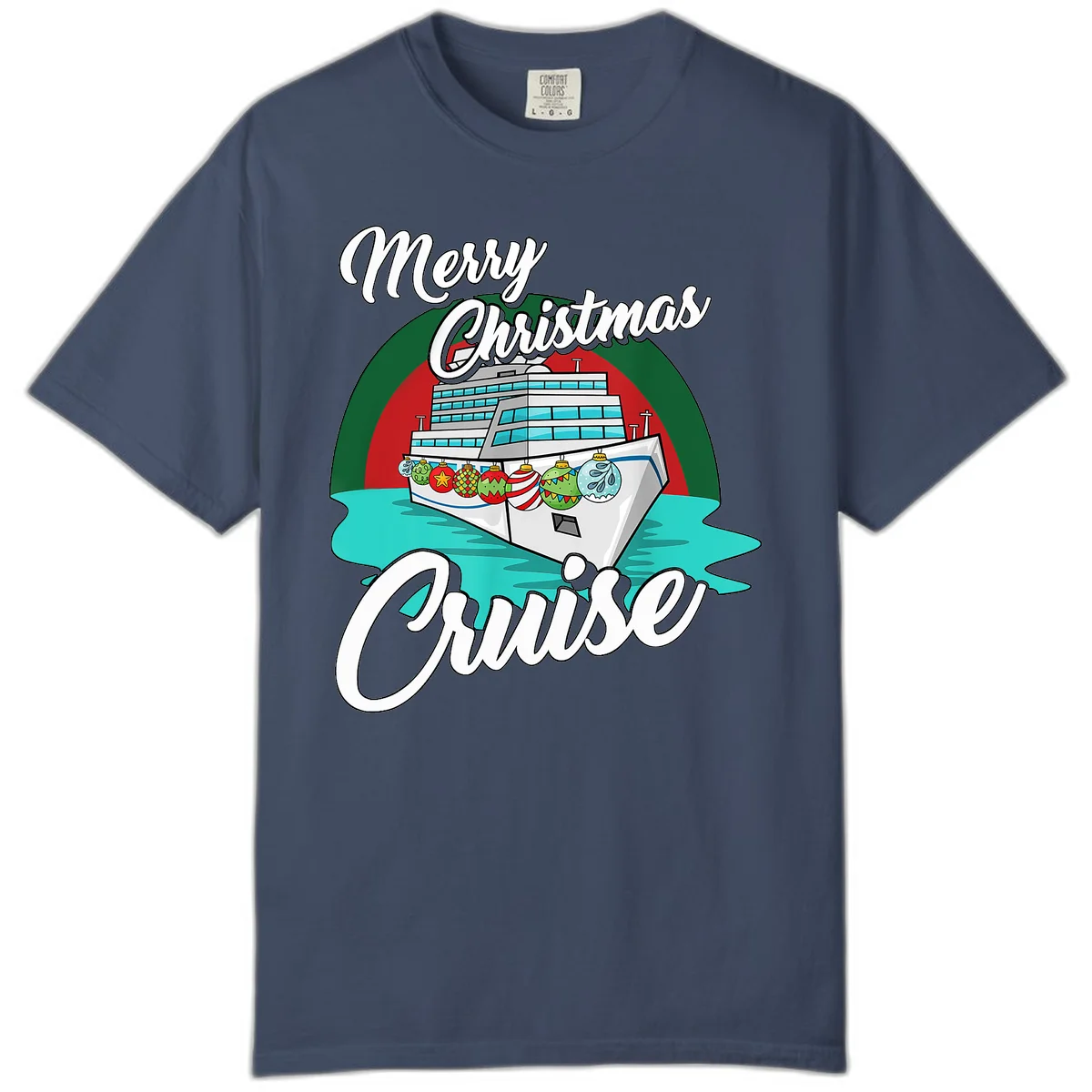 Merry Christmas Cruise Comfort Color T-Shirt in Midnight