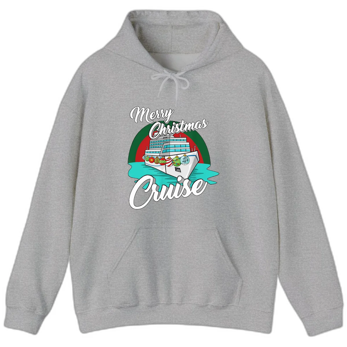 Merry Christmas Cruise Hoodie in Sport Grey