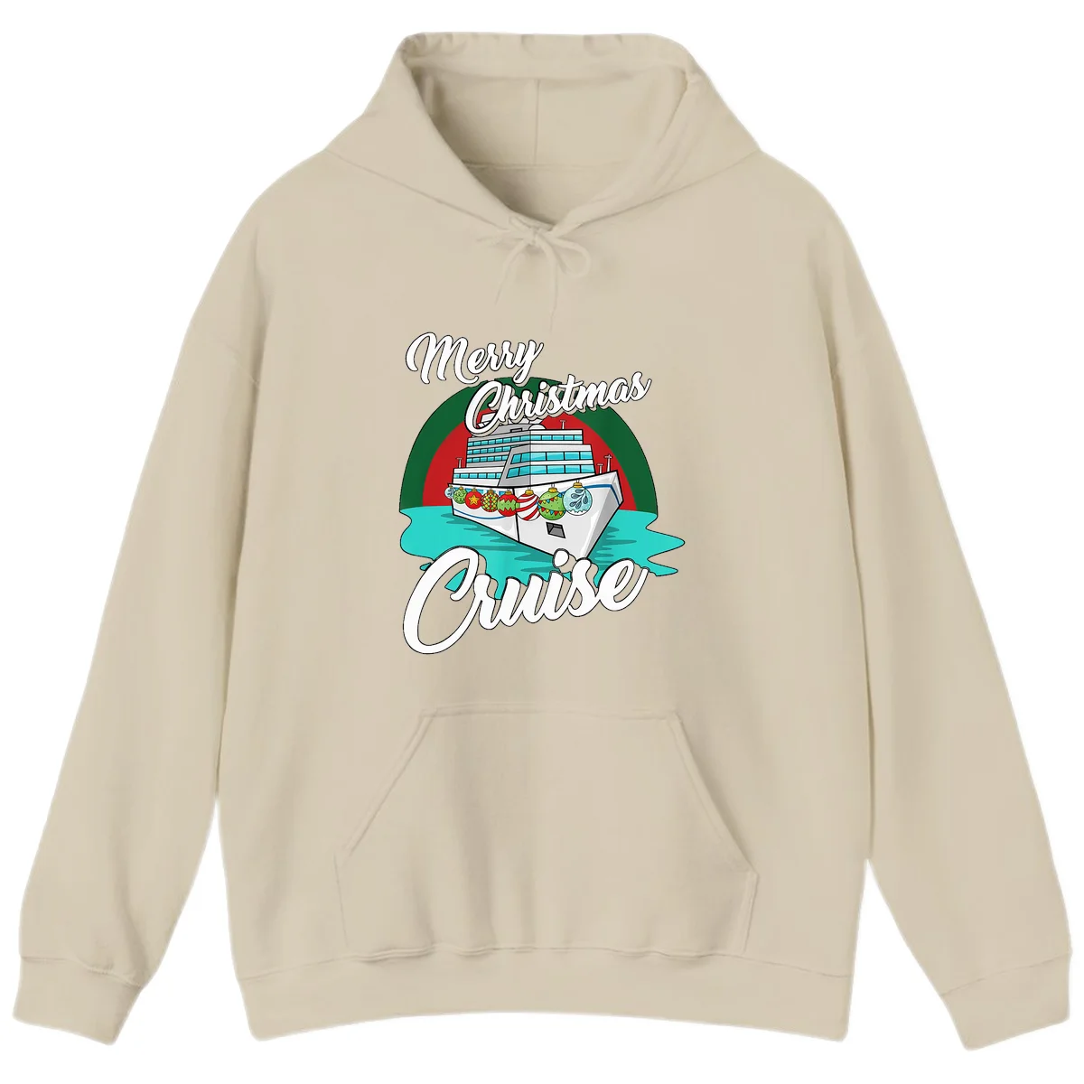 Merry Christmas Cruise Hoodie in Sand