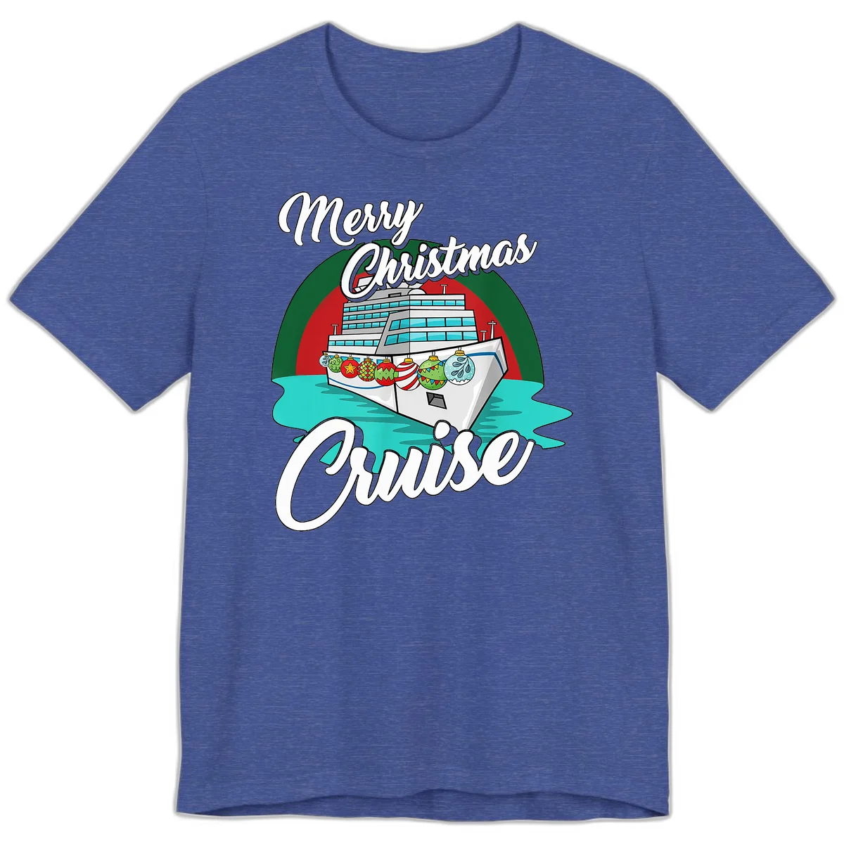 Merry Christmas Cruise Premium T-Shirt in Heather True Royal