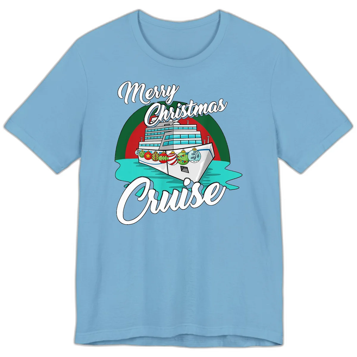 Merry Christmas Cruise Premium T-Shirt in Ocean Blue