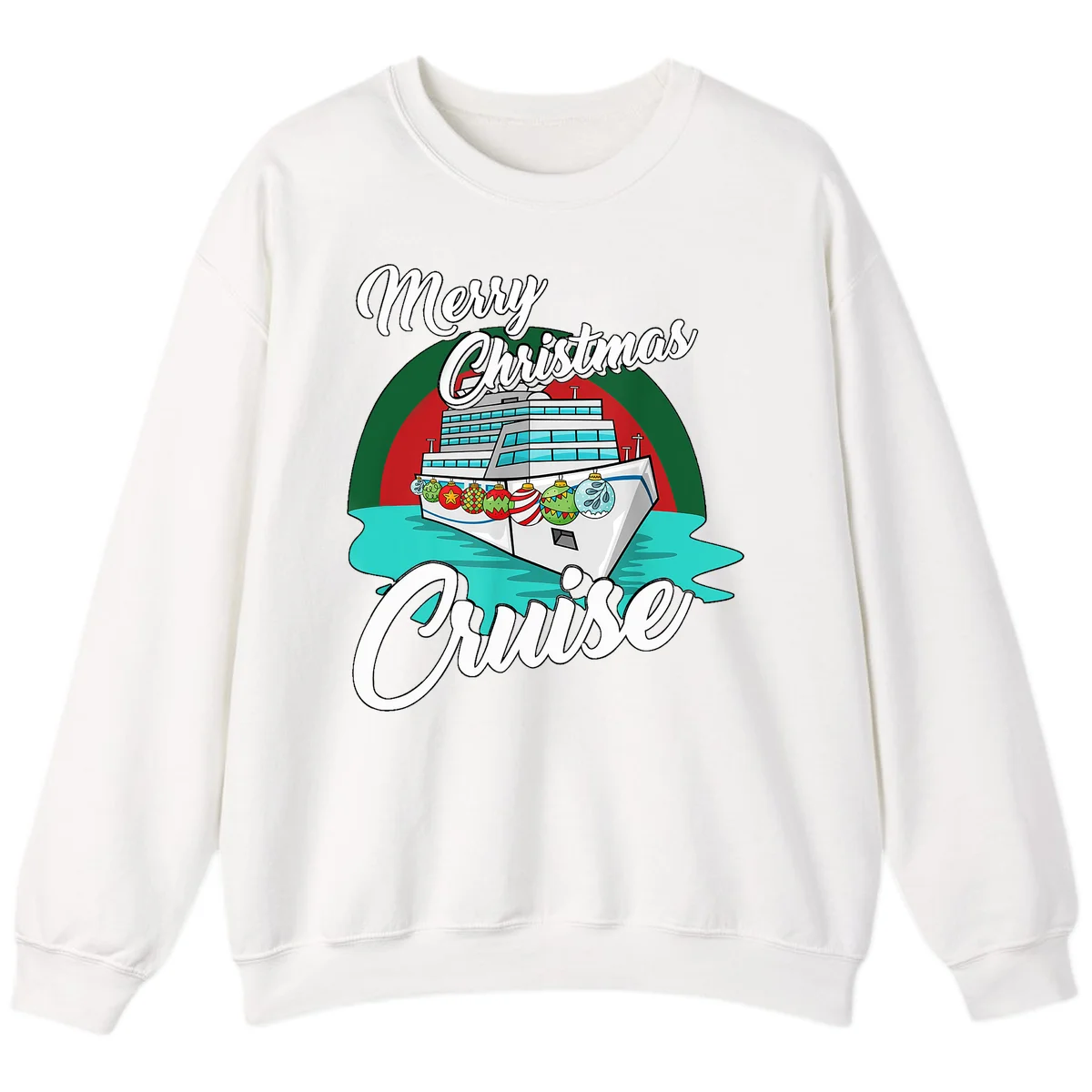 Merry Christmas Cruise Sweatshirt in White